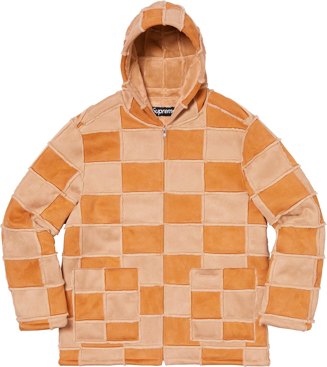 Faux Suede Patchwork Hooded Jacket view 11